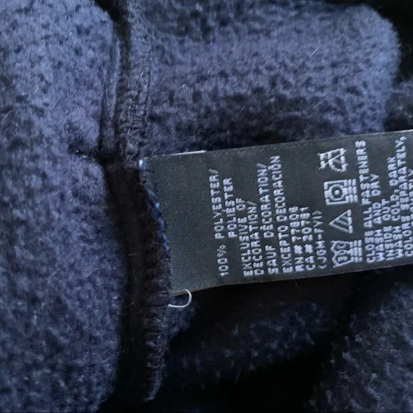 Y2K TOMMY HILFIGER BLUE FLEECE PULLOVER ZIP SWEATER UNISEX M-L - Picture 5 of 10